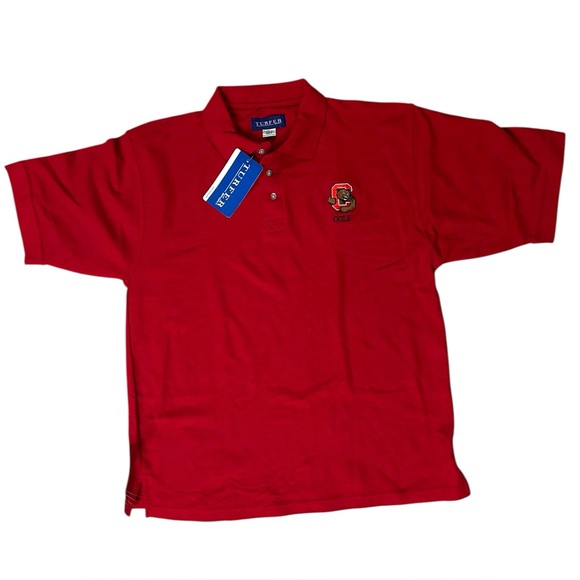 NWT Cornell University Golf Polo Shirt Mens Large Logo Bear Red Turfer Sport - Picture 1 of 4
